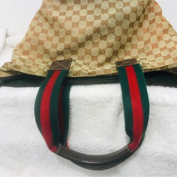 Gucci canvas tote web handle - Picture 6 of 12